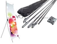 Cetak X Banner Print Stand #Xbanner 60x160 Baner Vertical Display Fiber Rangka Kaki Tiang Colok